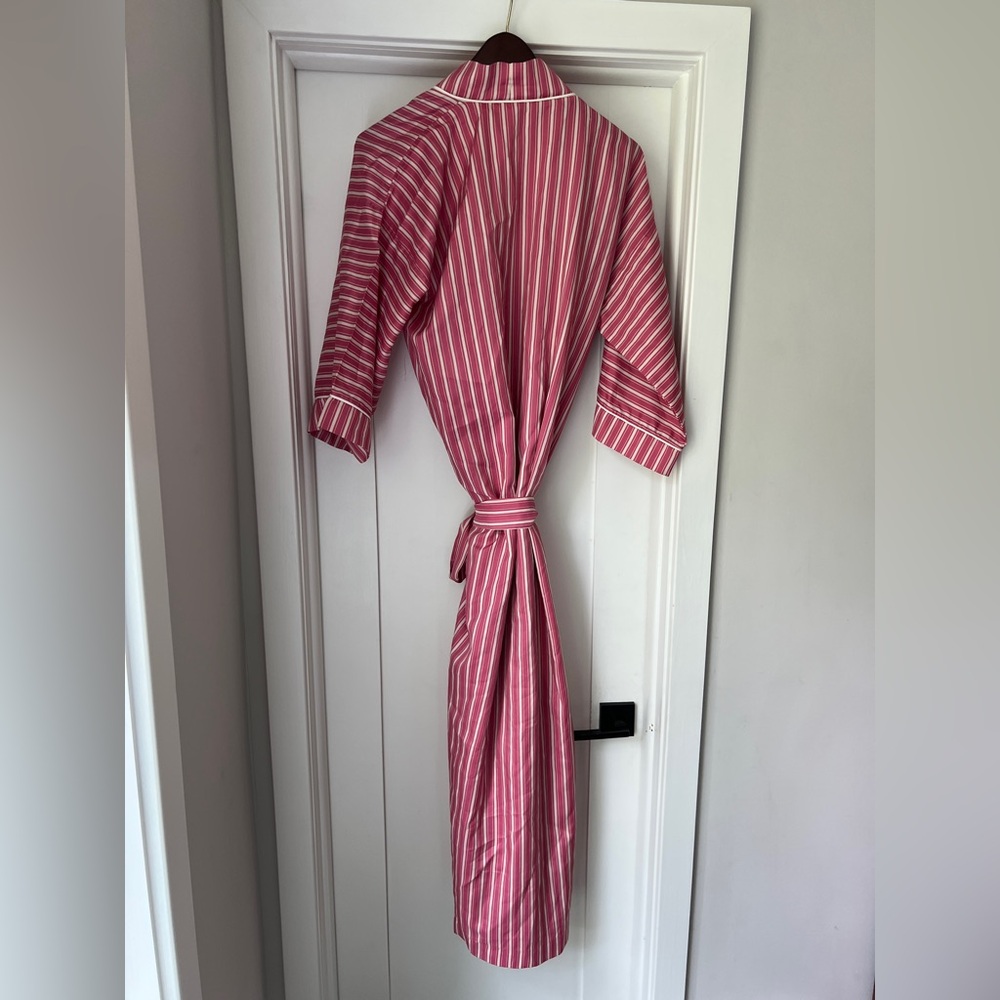 Christian Dior Pink and White Striped Robe Sz Medium - Picture 3 of 7